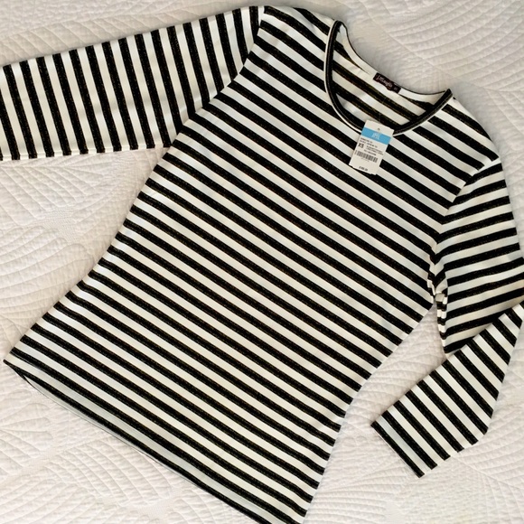 J. McLaughlin Tops New J Mclaughlin Signature Tee Black Cream And